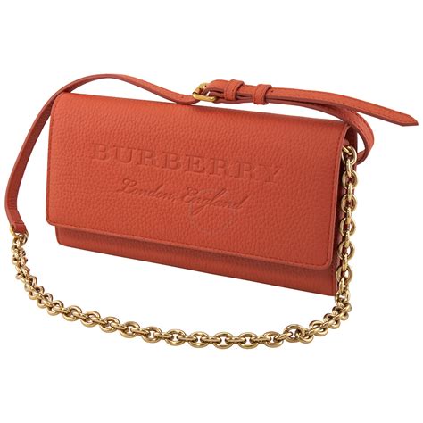 burberry embossed leather wallet with chain